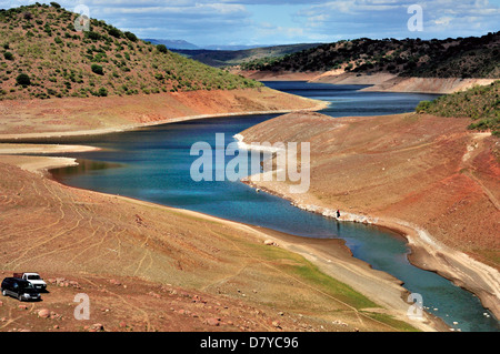Spain, Extremadura: View to the dry surroundings of Ribeira de Arraya Stock Photo