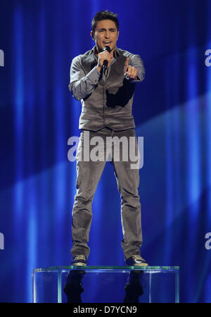 Malmo, Sweden. 15th May 2013.  Singer Farid Mammadov representing Azerbaijan performing during the dress rehearsal of the 2nd Semi Final for the Eurovision Song Contest 2013 in Malmo, Sweden, 15 May 2013. The grand final of the 58th Eurovision Song Contest (ESC) takes place on 18 May 2013. Photo: Joerg Carstensen/dpa Stock Photo