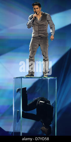 Malmo, Sweden. 15th May 2013.  Singer Farid Mammadov representing Azerbaijan performing during the dress rehearsal of the 2nd Semi Final for the Eurovision Song Contest 2013 in Malmo, Sweden, 15 May 2013. The grand final of the 58th Eurovision Song Contest (ESC) takes place on 18 May 2013. Photo: Joerg Carstensen/dpa Stock Photo