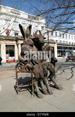 Hare and the Minotaur bronze  Promenade Cheltenham Gloucestershire England UK Stock Photo