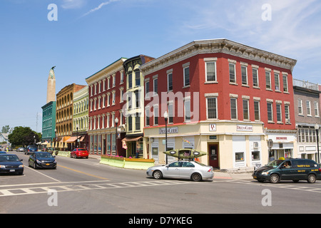 Downtown Plattsburgh, New York, USA Stock Photo
