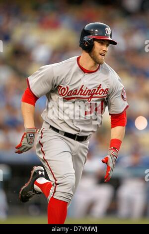 Los Angeles, USA. 15th May, 2013. Washington's Bryce Harper during action in a Major League Baseball game between the Los Angeles Dodgers and the Nationals at Dodger Stadium in Los Angeles, California.....Daniel Gluskoter/CSM Stock Photo