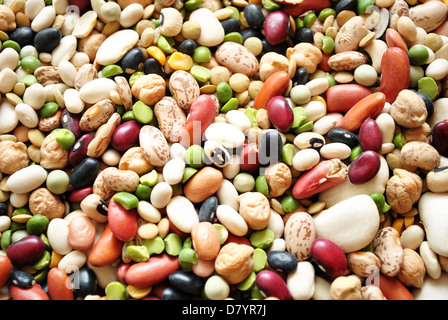 Bakground of Mixed Dry Beans Stock Photo