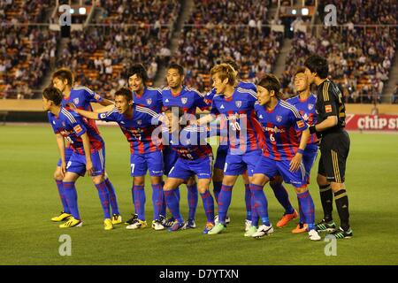 FCFC Tokyo team group line-up, MAY 15, 2013 - Football / Soccer : 2013 J.League Yamazaki Nabisco Cup Group B match between FC Tokyo - Albirex Niigata at National Stadium, Tokyo, Japan. (Photo by AFLO SPORT) Stock Photo