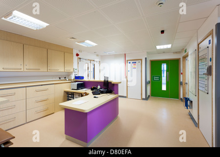 unoccupied nurses station in hospital Stock Photo