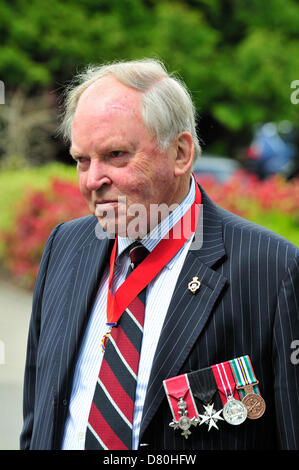 Leyland Ridings MBE - member of Kent County Council for Sandwich, at Dambusters Raid 70th Anniversary Commemoration at Kings Hill, Kent, former site of the West Malling Airfield. Stock Photo