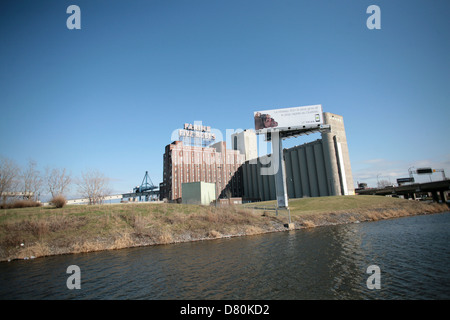 The Iconic Five Roses Flour building in Montreal, Quebec Stock Photo ...