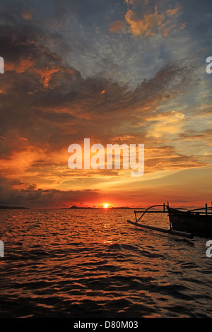 sunset on Bangka Island, North Sulawesi, Indonesia Stock Photo