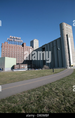 The Iconic Five Roses Flour building in Montreal, Quebec Stock Photo ...