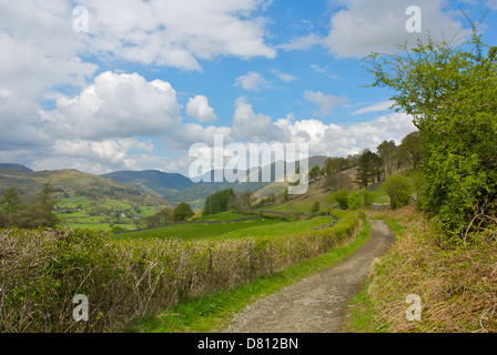 Old track - Longmires Road - in the Troutbeck valley, Lake District National Park, Cumbria, England UK Stock Photo