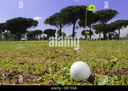 Golf club in Rome, ball, club and landscape Stock Photo