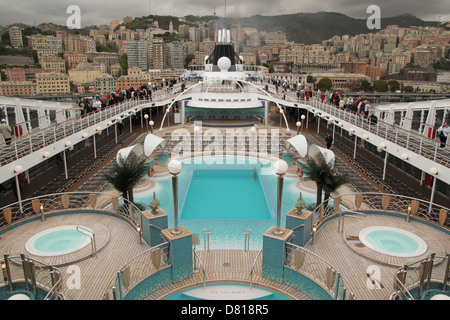 A part of MSC fleet - MSC POESIA in one of her dock during the Mediterranean cruise in Genova. Stock Photo