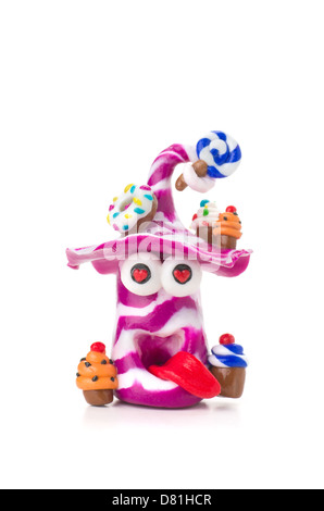 Handmade modeling clay figure with sweets Stock Photo