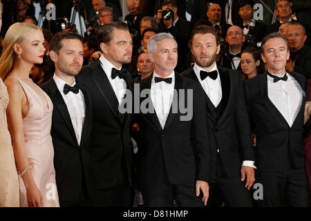 Cannes, France. May 15, 2013.  Carey Mulligan, Tobey Maguire, Leonardo DiCaprio, Baz Luhrmann, Joel Edgerton attending the 'The Great Gatsby' premiere and opening at the 66th Cannes Film Festival. May 15, 2013. Credit:DPA/Alamy Live News Stock Photo