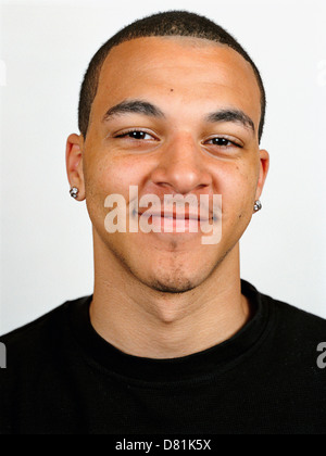 Mixed race man smiling Stock Photo