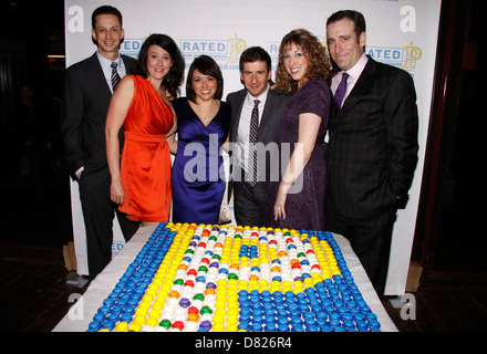 Spencer Moses, Natalie Charle Ellis, Joanna Young, David Josefsberg, Courtney Balan and Chris Hoch Opening night after party Stock Photo