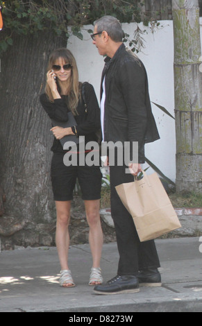 Jeff Goldblum leaves Little Door in Hollywood with a friend Los Angeles, California - 18.02.12 Stock Photo