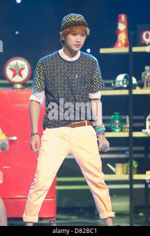 Boy group B1A4 on the set of MBC MUSIC SHOW CHAMPION in Seoul, South Korea on Wednesday May 15, 2013. Stock Photo