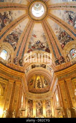 MADRID - MARCH 10: Fresco from big cupola in Basilica de San Francisco el Grande Stock Photo