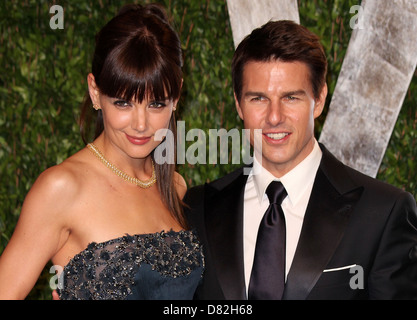 Katie Holmes and Tom Cruise 2012 Vanity Fair Oscar Party at Sunset Tower Hotel - Arrivals West Hollywood, California - Stock Photo