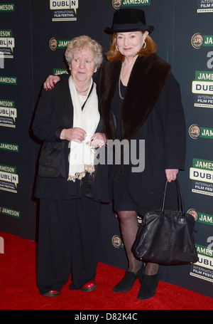 Nell McCafferty & guest Irish premiere of 'Cloudburst' at the Savoy Cinema - arrivals Dublin, Ireland - 16.02.12 Stock Photo