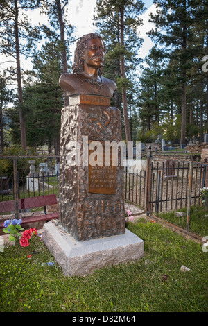 Wild Bill Hickok's Burial Site on Boot Hill in Mount Moriah Cemetery, Deadwood, South Dakota Stock Photo