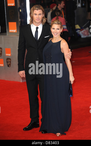 Elsa Pataky and Chris Hemsworth arriving at the British Academy Film Awards (BAFTAs) in London, England - 12.02.12 Stock Photo