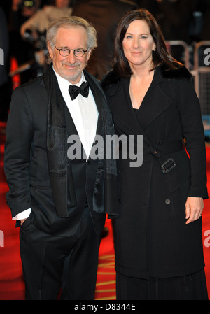 Steven Spielberg, Kathleen Kennedy War Horse - UK film premiere held at the Odeon Leicester Square - Arrivals. London, England Stock Photo