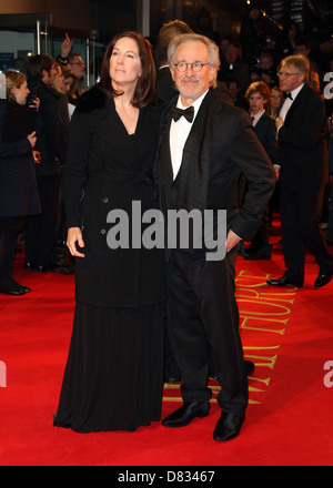 Kathleen Kennedy and Steven Spielberg War Horse UK premiere - Arrivals London, England - 08.01.12 Stock Photo