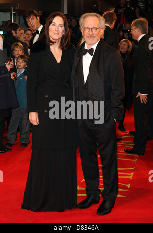 Kathleen Kennedy and Steven Spielberg War Horse UK premiere - Arrivals London, England - 08.01.12 Stock Photo