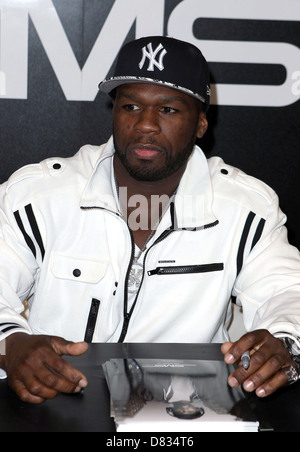 50 Cent (real name Curtis Jackson) appears at the 'SMS' audio booth at the 2012 International CES at the Las Vegas Convention Stock Photo