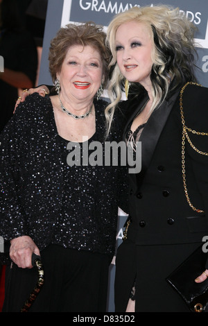 Catrine Lauper and Cyndi Lauper 54th Annual GRAMMY Awards (The Grammys) - 2012 Arrivals held at the Staples Center Los Angeles, Stock Photo