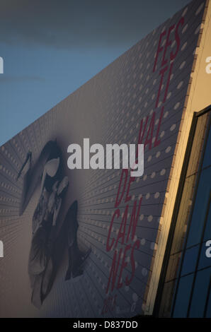 Cannes, France. 17th May 2013. dramatic view of the official poster of the cannes festival at sunset on May 17, 2013 in Cannes, France. Credit:  jonatha borzicchi editorial / Alamy Live News Stock Photo