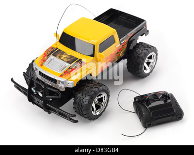 Toy truck cut out on white background Stock Photo - Alamy