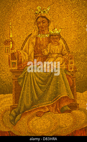 PALERMO - APRIL 8: Mosaic of Madonna from church Convento Dei Carmelitani Scalzi on April 8, 2013 in Palermo, Italy.
