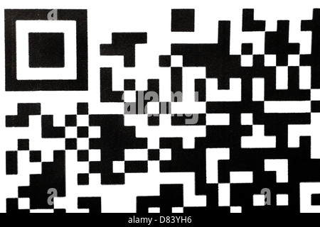 Detail of a QR code printed on paper Stock Photo