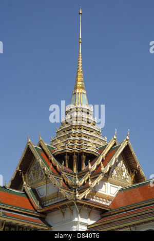 Roof of Phra Thinang Chakri Maha Prasat at The Grand Palace in Bangkok , Thailand Stock Photo