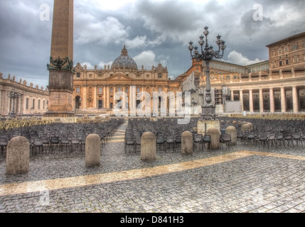 St Peter's square at daytime in dramatic lighting Stock Photo