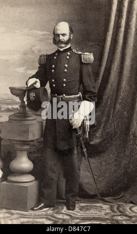 General Ambrose E. Burnside of 1st Rhode Island Infantry Regiment and General Staff U.S. Volunteers Infantry Regiment, 1861 Stock Photo