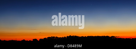 A wide panorama showing Comet Panstarrs, Buenos Aires, Argentina. Stock Photo