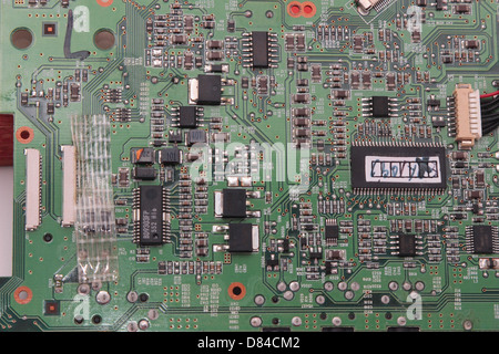 Electronic board - circuit components on a base Stock Photo