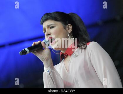 Berlin, Germany. 18th May, 2013. British singer Jessie Ware performs on the stage of the former 'Spreepark' in Berlin, Germany, 18 May 2013. Photo: Britta Pedersen/dpa/Alamy Live News Stock Photo