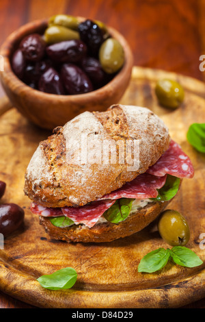 Whole grain sandwich Stock Photo