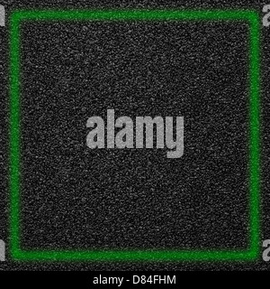 black abstract background, grainy rough pattern texture with green light frame Stock Photo