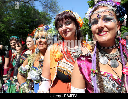Berlin, Germany. 19th May, 2013. Female dancers take part in the Carnival of World Cultures in Berlin, Germany, 19 May 2013. PHOTO: WOLFGANG KUMM/dpa/Alamy Live News Stock Photo