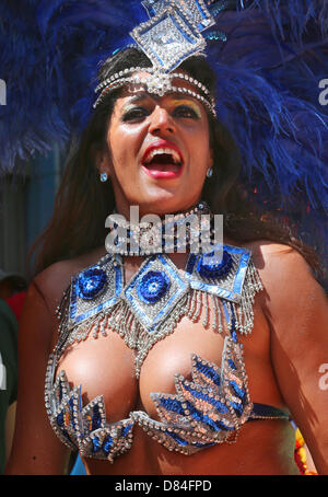 Berlin, Germany. 19th May, 2013. Female dancer takes part in the Carnival of World Cultures in Berlin, Germany, 19 May 2013. PHOTO: WOLFGANG KUMM/dpa/Alamy Live News Stock Photo