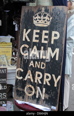 Haworth 40's Weekend Original Keep Calm and Carry On Sign Stock Photo