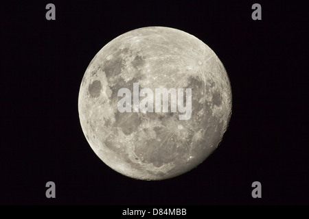 The moon as seen from the Southern Hemisphere, Melbourne, Australia. Stock Photo