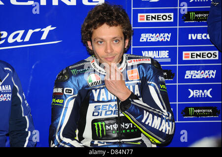 19.05.2013 Le Mans, France.Valentino Rossi during the Moto GP World Championship from the Le Mans racing circuit. Stock Photo