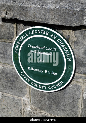 Kilconny Bridge, Cavan County Council sign, Belturbet Town, River Erne,  Ireland, Upper Lough Erne Stock Photo